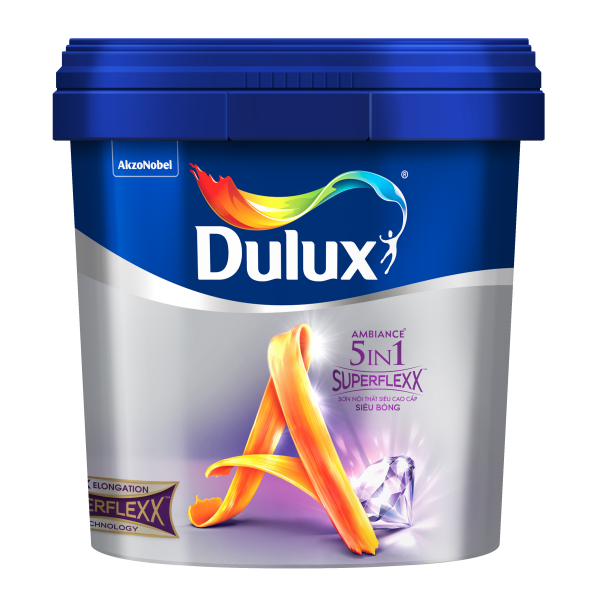 Sơn nội thất siêu cao cấp Dulux Ambiance 5 In 1 Superflexx Siêu Bóng Z611B lon 5L